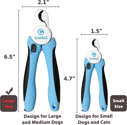 gonicc Dog & Cat Pets Nail Clippers and Trimmers - with Safety Guard to Avoid Overcutting, Free Nail File, Razor Sharp Blade - Professional Grooming Tool for Pets (for Medium to Small Dogs)