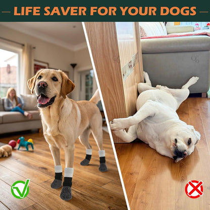 EXPAWLORER Anti Slip Dog Socks to Prevent Licking Paws, Dog Shoes for Hot Pavement Walk, Dog Booties for Hardwood Floors, Dog Boots & Paw Protectors with Grippers for Small Medium Large Senior Dogs M