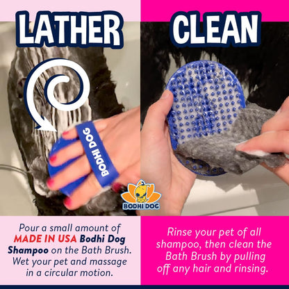 Bodhi Dog Shampoo Brush - Pet Grooming & Bath Supplies for Dogs and Cats - Bath Brush for Long & Short Hair - Premium Scrubber for Shower, Bathing & Massage (One Pack, Blue)