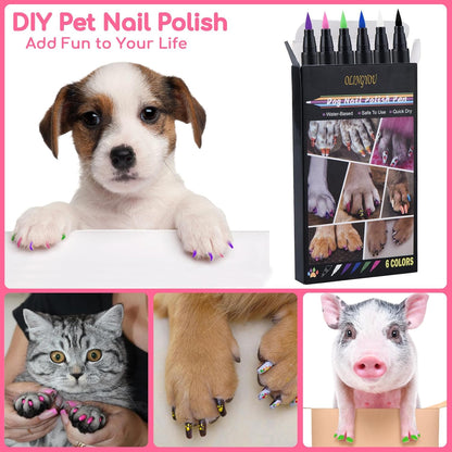 OLINGYOU 15 Colors Dog Nail Polish Pens Quick Dry, Pet Nail Polish Set for Dogs DIY Dogs Puppy Nails, Dog Safe Nail Polish Non Toxic, Odorless, Easy to Apply