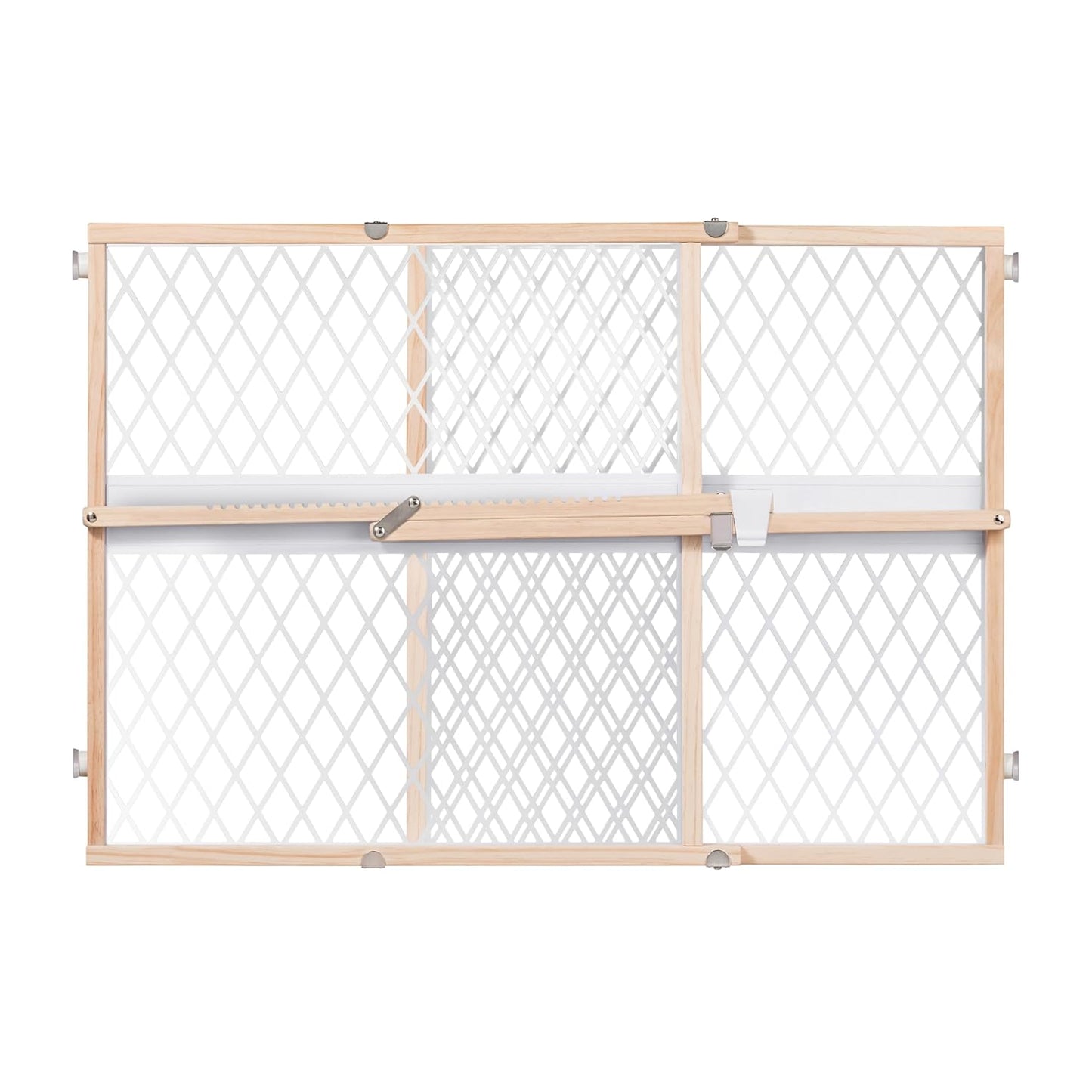 Summer Infant Secure Pressure Mount Wood & Plastic Baby Gate, Natural Hardwood Finish – 24” Tall, Fits Openings up to 27.5” to 42” Wide, Baby and Pet Gate for Doorways
