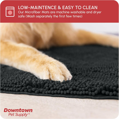 My Doggy Place Dog Mud Mat, 36"x26" Ash – Thick Microfiber Entry Rug for Snow, Mud & Salt – Absorbent, Quick-Dry, Washer-Safe & Non-Slip, Large