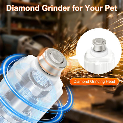 2-in-1 Dog Nail Grinder & Cat Nail Clippers Trimmers for Large Medium Small Dogs Cats Claw Trimmer Quick Sensor with 2 LED Lights Safety Guard USB Rechargeable Dogs Nail Trimmer (White)