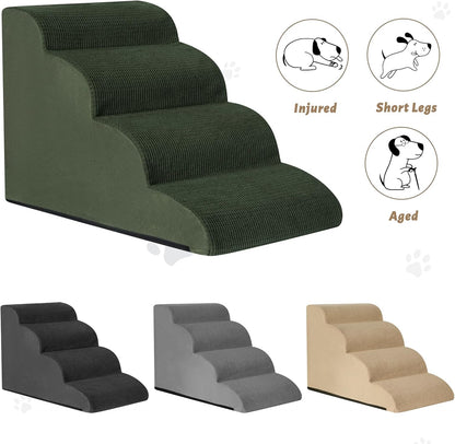 Aodisman 3-Step Dog Ramp and Stairs for Sofa and Chair - Non-Slip Sturdy Pet Steps for Small Dogs and Cats,15.7" H,Grey
