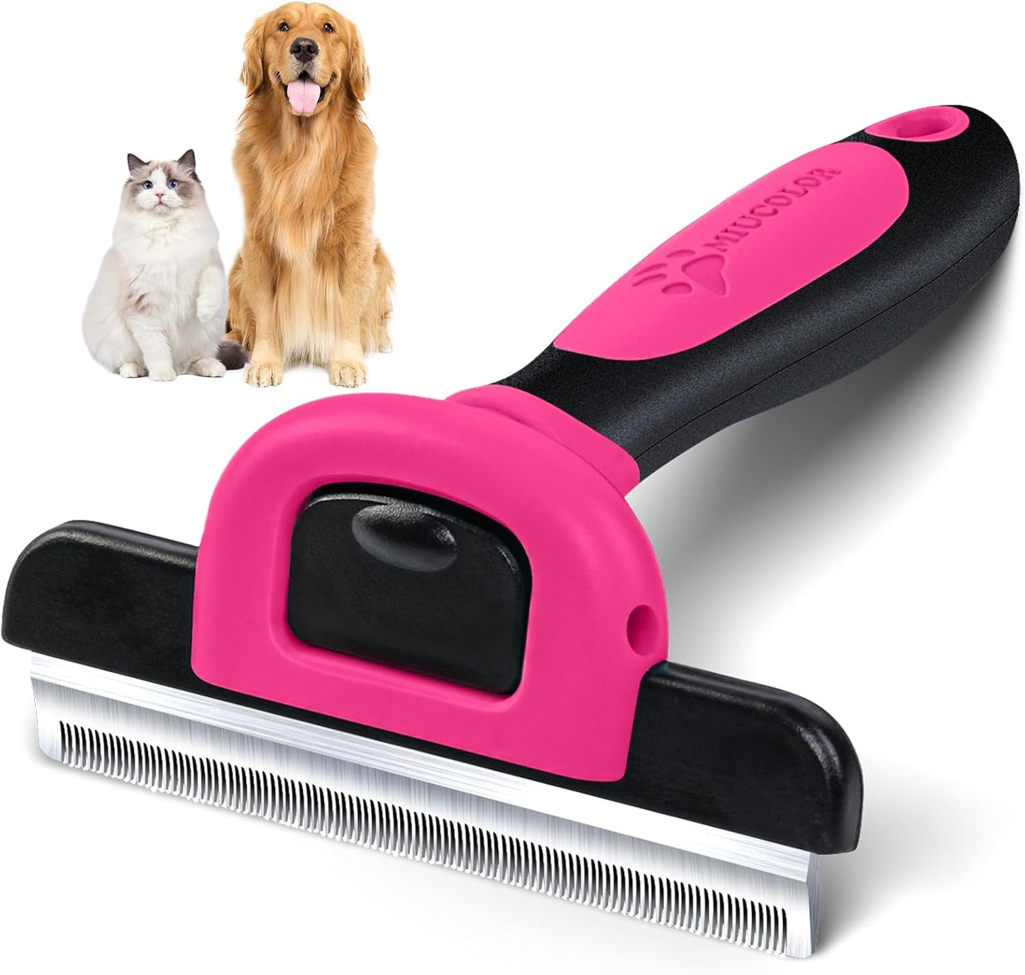 MIU COLOR Pet Grooming Brush, Deshedding Tool for Dogs & Cats, Effectively Reduces Shedding by up to 95% for Short Medium and Long Pet Hair