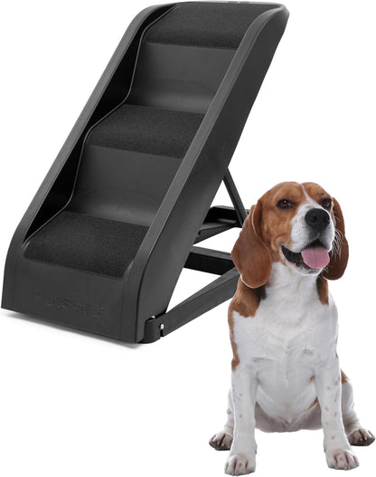 PetSafe Happy Ride Side Door Dog Stairs for Cars & SUVs, Foldable Back Seat Dog Steps with 3 Heights