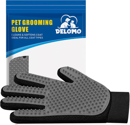 Pet Hair Remover Glove - Gentle Pet Grooming Glove Brush - Deshedding Glove - Massage Mitt with Enhanced Five Finger Design - Perfect for Dogs & Cats with Long & Short Fur - 1 Pack (Right-hand), Green