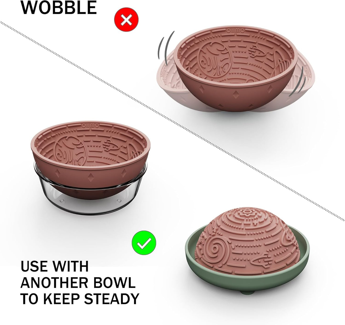 OHMO Lick Mat for Dogs and Cats(Small, Camo&Light Green, 2pcs) Enrichment Accessories Toy Space Star Easy Clean Pet Slow Feeder/Suction Cups, Licking Pad for Anxiety Relief and Boredom Reduction