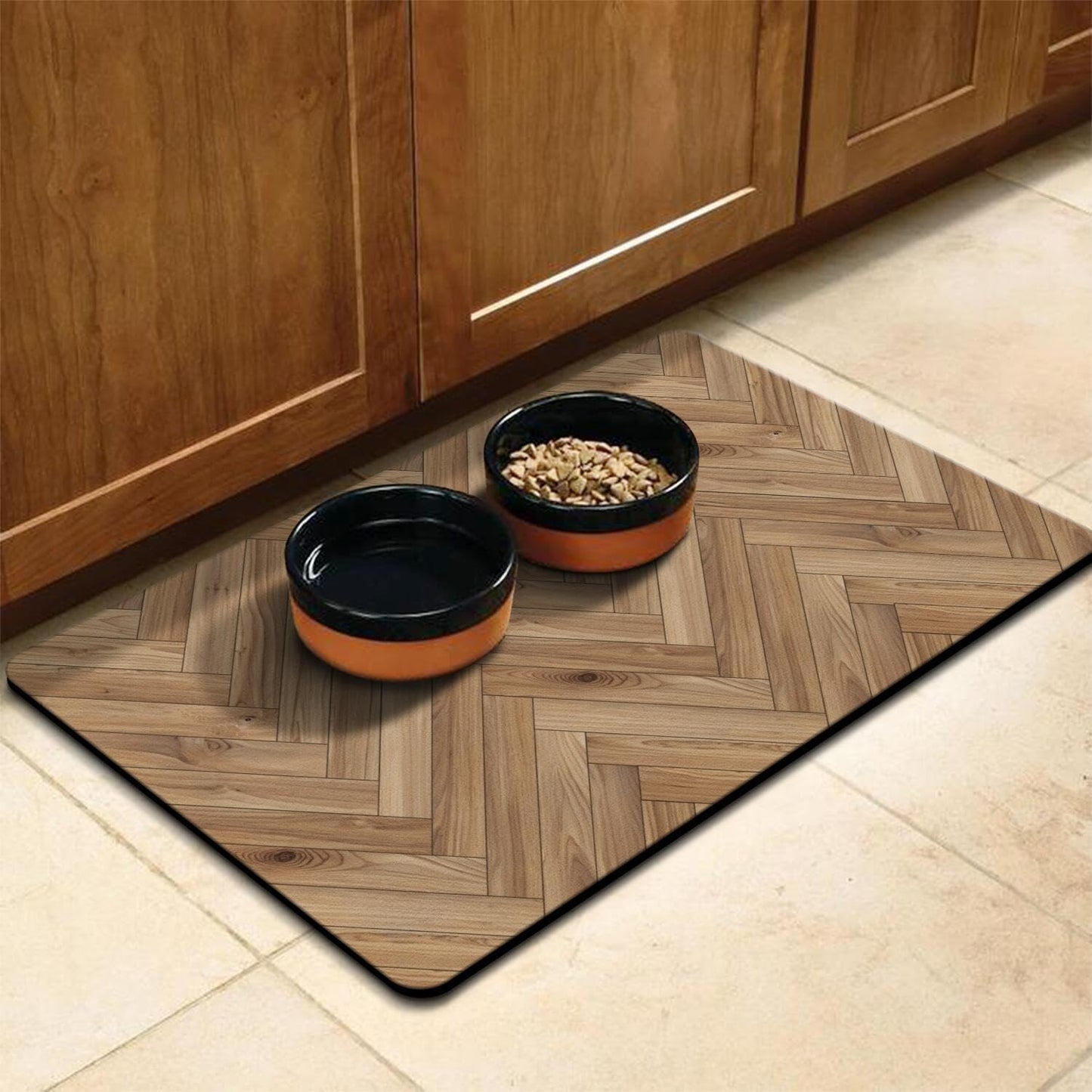 Pet Feeding Mat for Floors Waterproof Dog Mat for Food and Water Absorbent Quick Dry Non Slip mat for Cat Bowls
