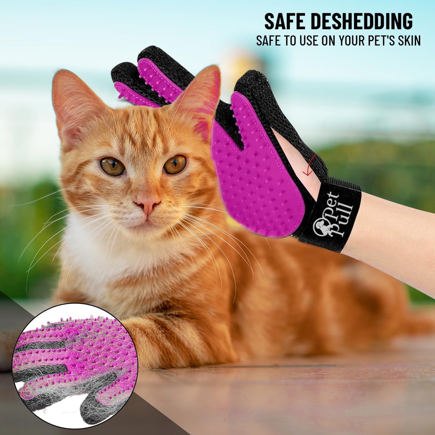 Pet Grooming Gloves with 259 Silicone Tips - Pet Hair Removal Tool Gentle Shedding Dog Washing Gloves - Deshedding Brush Hair Remover Mitts for Dogs & Cats for Long and Short Hair (Green)