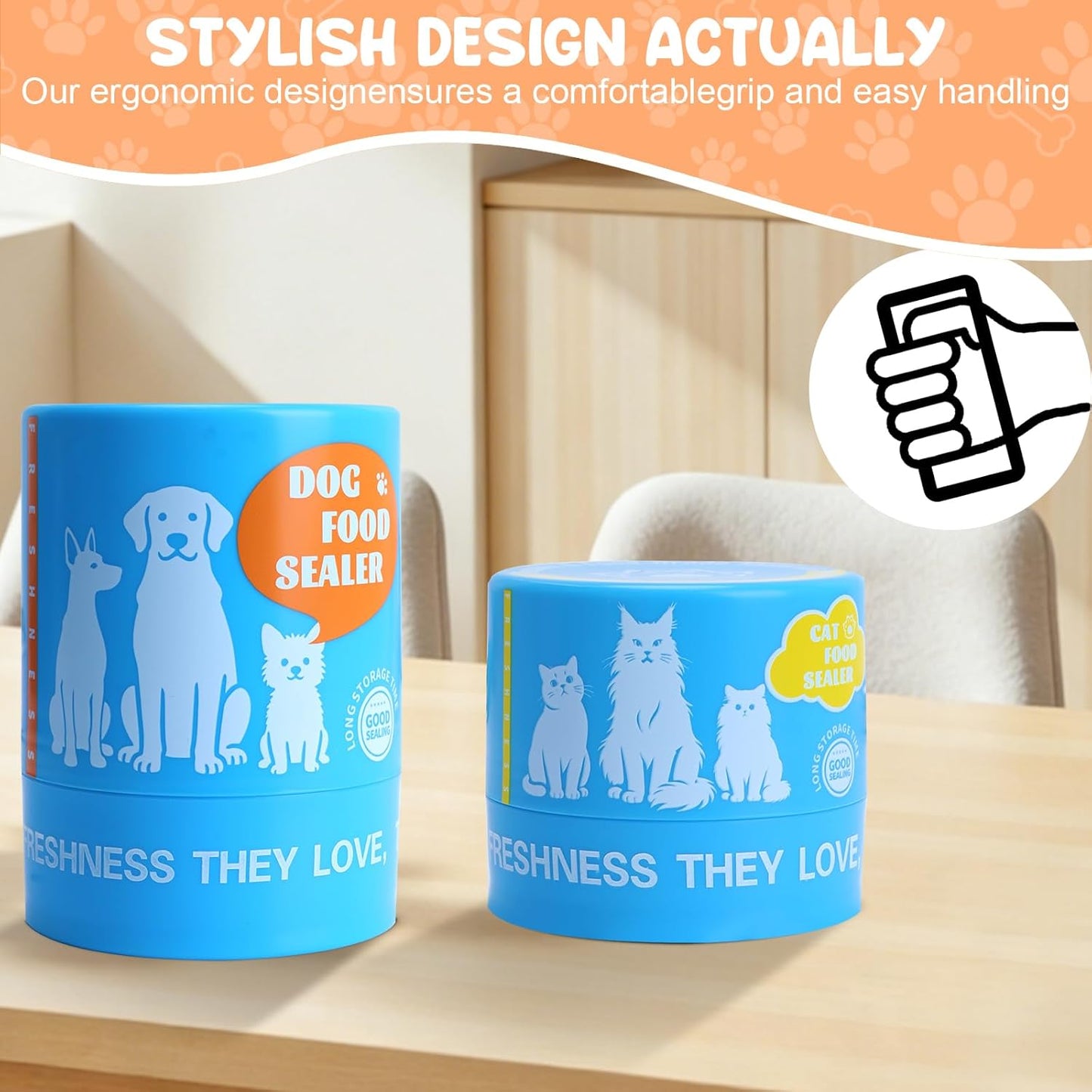 Canned Dog and Cat Food Storage（2pcs），Keeps Dog and cat Food Can Fresh in the Fridge-Reusable Airtight Can Cover Pet Food Sealer, Eliminates Odor, Easy to Use