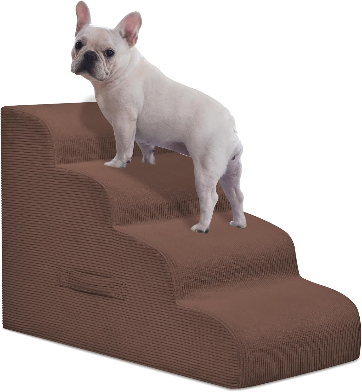Mesa Lemon Dog Stairs & Steps for High Beds, 3 Steps High Density Foam Waterproof Dog Ramp for Small Dogs and Cats, Pet Stairs with Removable Washable Cover for Bed, Couch, Sofa and Car (H:16")