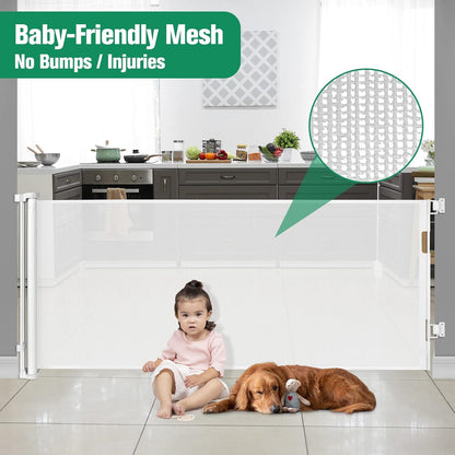 Extra Wide Baby Gate for Large Openings Retractable Baby Gates Indoor Outdoor Extra Long Dog Gate for Doorway Stair Gates for Kids or Pets Extra Large Dog Gate for Stairs