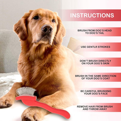 Dog Slicker Brush for Golden Doodle Grooming Kit - Dematting Brushes for Goldendoodles, Labradoodles, Poodles - Pet Hair Brush for Medium & Long Haired Dogs - Large (Blue)