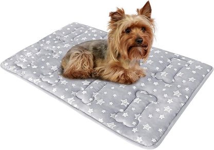 Dog Crate Bed Mat (36" X 23"), Soft Dog Bed Mat with Cute Stars, Personalized Crate Pad, Anti-Slip Bottom, Machine Washable Kennel Pad