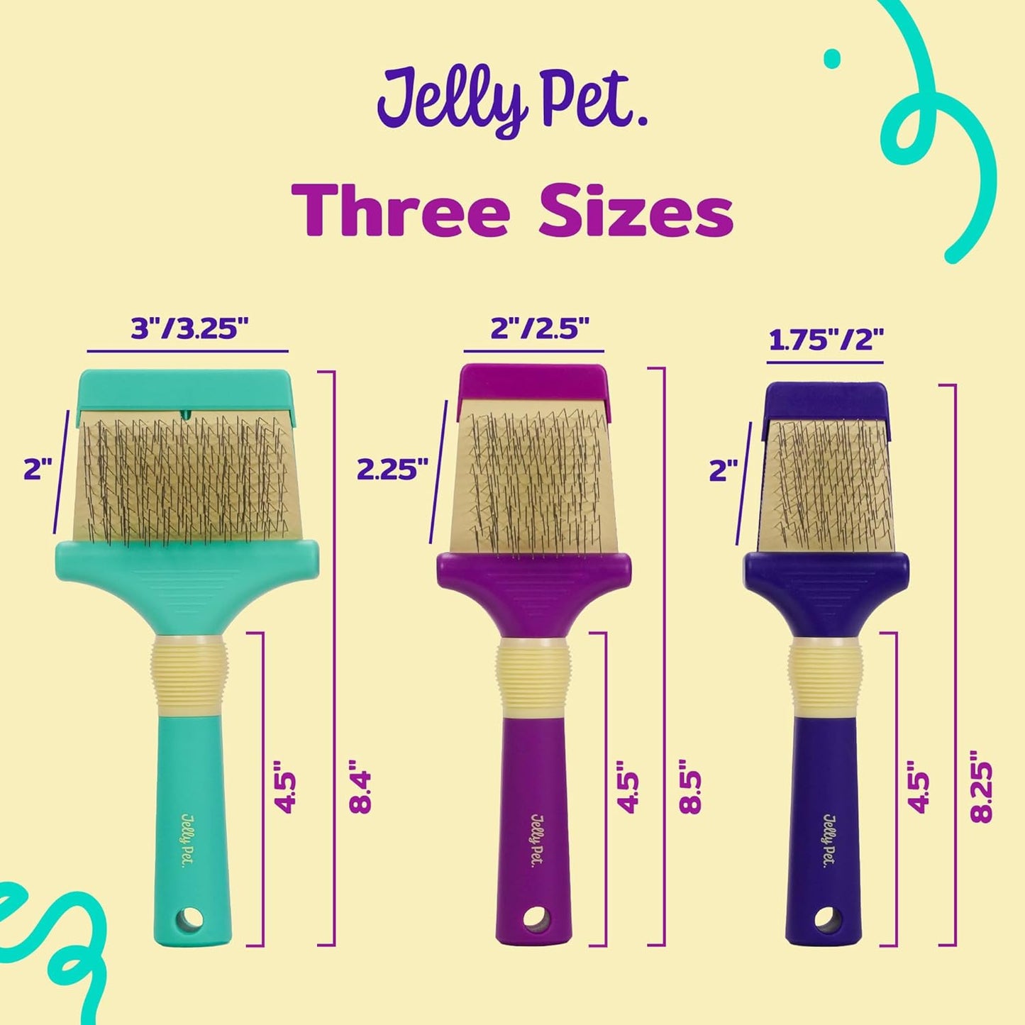 Jelly Pet Double Sided Dog Slicker Brush, Longer Pins, Flexible Head, Fine/Coarse Sides, Removes Unwanted Tangles, Medium, Pink