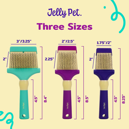 Jelly Pet Double Sided Dog Slicker Brush, Longer Pins, Flexible Head, Fine/Coarse Sides, Removes Unwanted Tangles, Medium, Pink