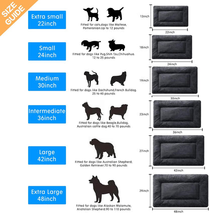 Dog Beds Crate Pad for Medium/Large Dogs Fit Metal,Ultra Soft, Washable & Anti-Slip Kennel Pad for Dogs Cozy Sleeping Mat,Gray 36inch