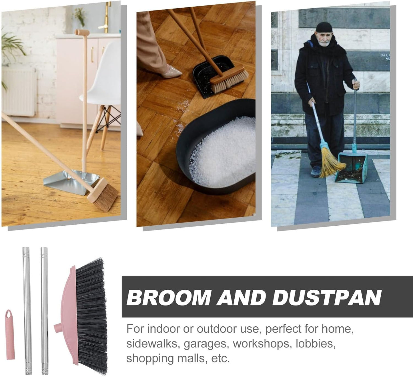 Heavy Duty Pet Hair Broom with Long Handle Angle Indoor Floor Cleaning Broom for Home and Courtyard for Hair and Dust Removal