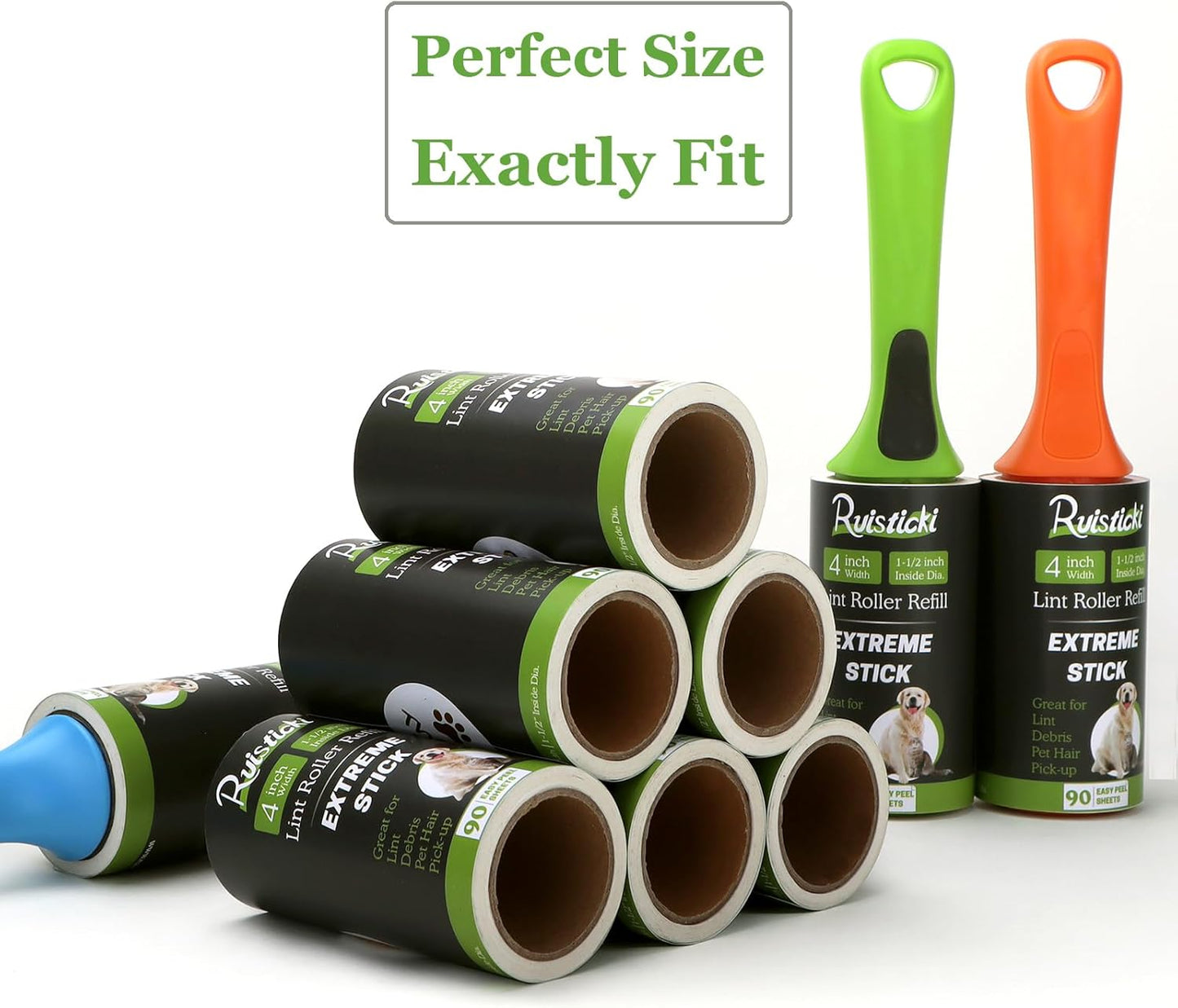 10 inch Mega All-Purpose Pet Hair Lint Roller Refills Compatible with Evercare Mega Roller 10'' Wide Ultra Sticky 60 Sheets Each Refill (Pack of 6, 360 Sheets Total)