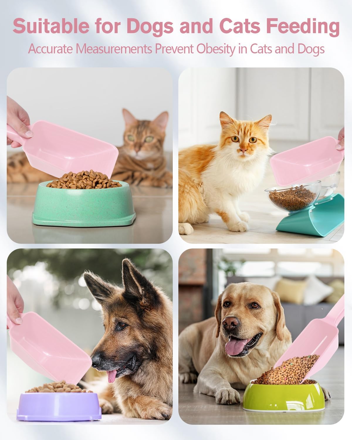 2 Cup Dog Food Scoop(2 Pack), Plastic Pet Food Scoop with Measuring Lines for Accurate Pet Food Portions,Dishwasher Safe (Black)
