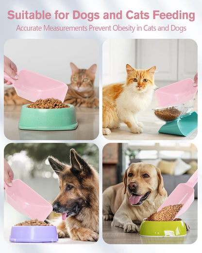 2 Cup Dog Food Scoop(2 Pack), Plastic Pet Food Scoop with Measuring Lines for Accurate Pet Food Portions,Dishwasher Safe (Black)