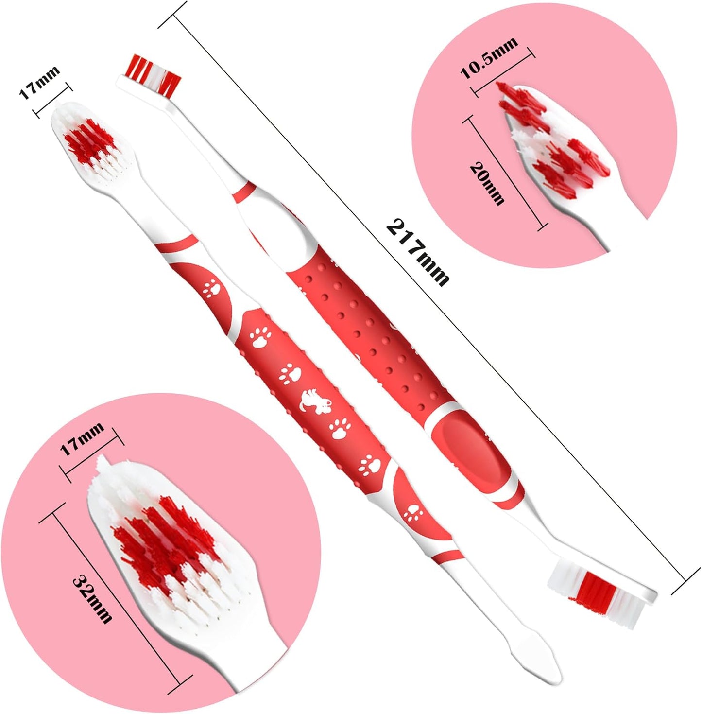 Dog Toothbrush pet Toothbrush Finger Toothbrush Small to Large Dogs,Cats with Soft Bristles Non Slip Dual Head Dog Toothbrush