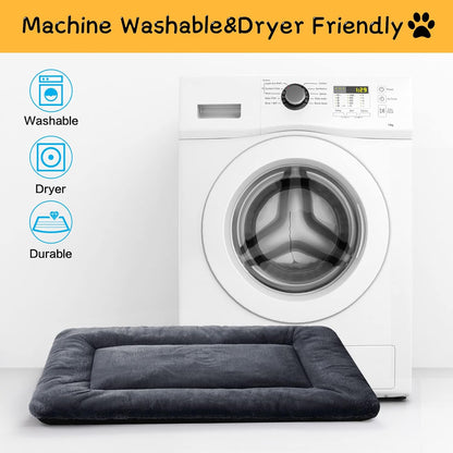 Dog Beds Crate Pad for Medium/Large Dogs Fit Metal,Ultra Soft, Washable & Anti-Slip Kennel Pad for Dogs Cozy Sleeping Mat,Gray 36inch