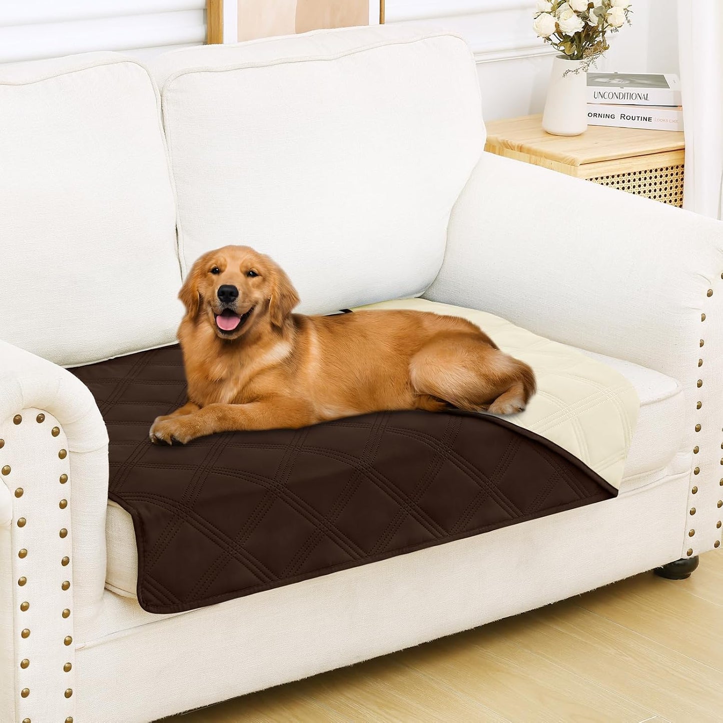 Smiry Waterproof Dog Bed Cover Blanket 30x70, Soft Reversible Pet Blanket, Washable Leakproof Cats Dogs Couch Cover for Sofa, Couch, Furniture, Grey/Dark Grey