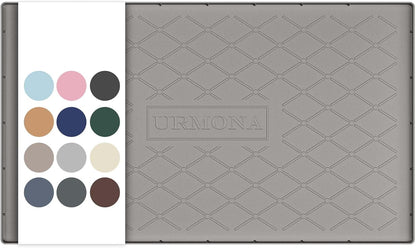 URMONA Under Sink Mat for Kitchen Waterproof, 34" x 22" Silicone Under Sink Mat for Shelf Liner Organizer, Cabinet Sink Protector Under Sink Liner for Bottom Kitchen, Bathroom(Light Grey)