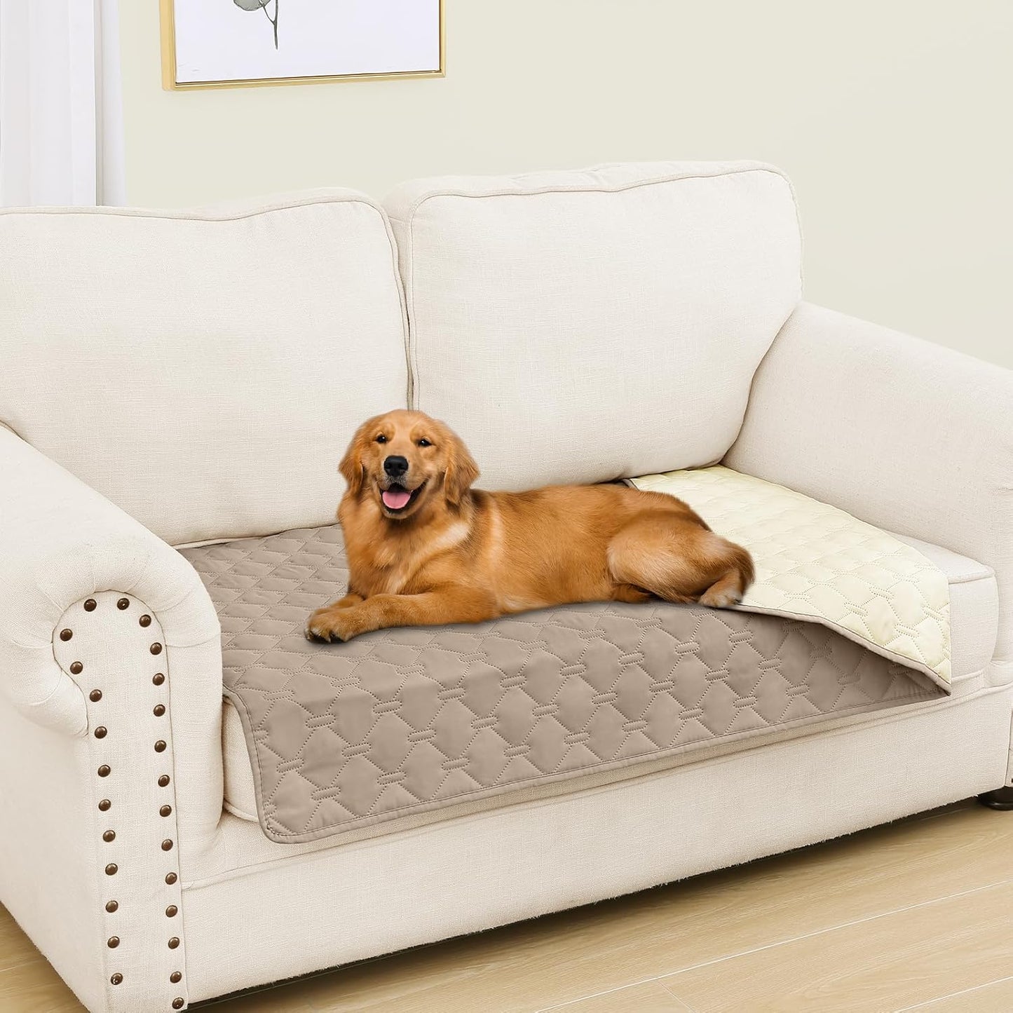 Smiry Waterproof Dog Bed Cover Blanket 30x70, Soft Reversible Pet Blanket, Washable Leakproof Cats Dogs Couch Cover for Sofa, Couch, Furniture, Grey/Dark Grey
