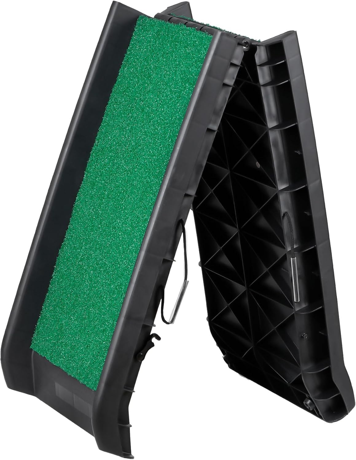Nouva Folding Dog Ramp for Car - Portable Lightweight Pet Stair for Media Small Dogs with Non-Slip Rug Surface, Cat Car Ramp Step for SUV & Truck