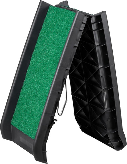 Nouva Folding Dog Ramp for Car - Portable Lightweight Pet Stair for Media Small Dogs with Non-Slip Rug Surface, Cat Car Ramp Step for SUV & Truck