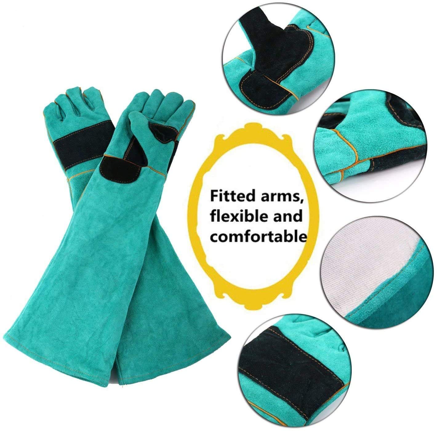 AOWPFVV Animal Handling Gloves Bite Proof Multipurpose Pet Glove for Trips to Vet Grooming Puncture Proof Training Anti-Bite Scratch for Cat Dog Snake Falcon Grabbing Reptile