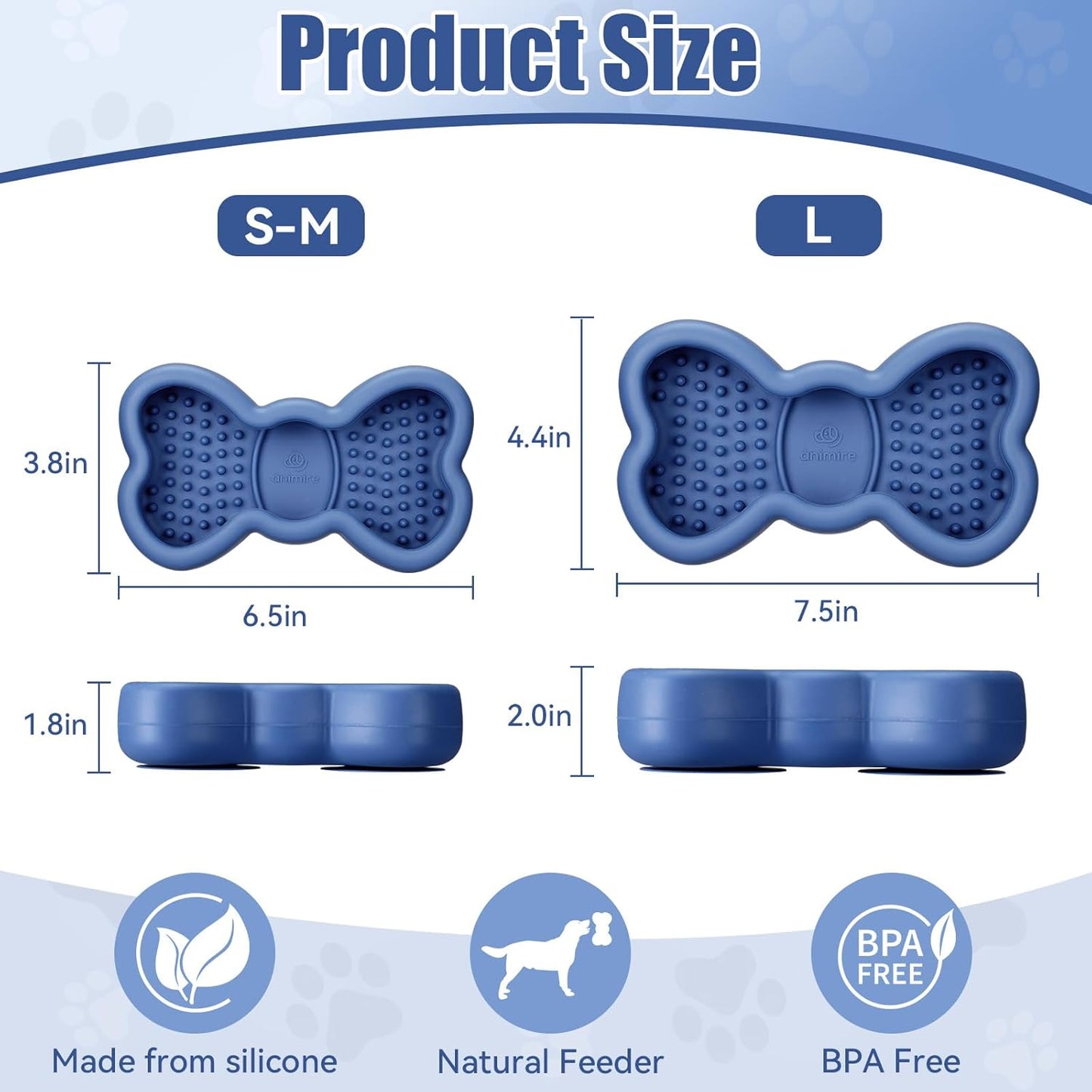 Freeze Dog Lick Bowl, Animire Non-Slip Slow Feeder Lick Mat for Dogs, Silicone Dog Enrichment Bowl for Distraction Anxiety Relief Boredom, BPA Free, Dishwasher Safe(Rose,S)