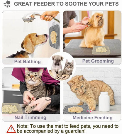 Azyh Licking Mat for Dogs & Cats 2 Pack, Slow Feeder Lick Pat for Large Dogs and Puppies, Anxiety Relief Dog Toys Feeding Mat for Butter Yogurt Peanut, Pets Bathing Grooming Training Mat (9.9'' × 6'')