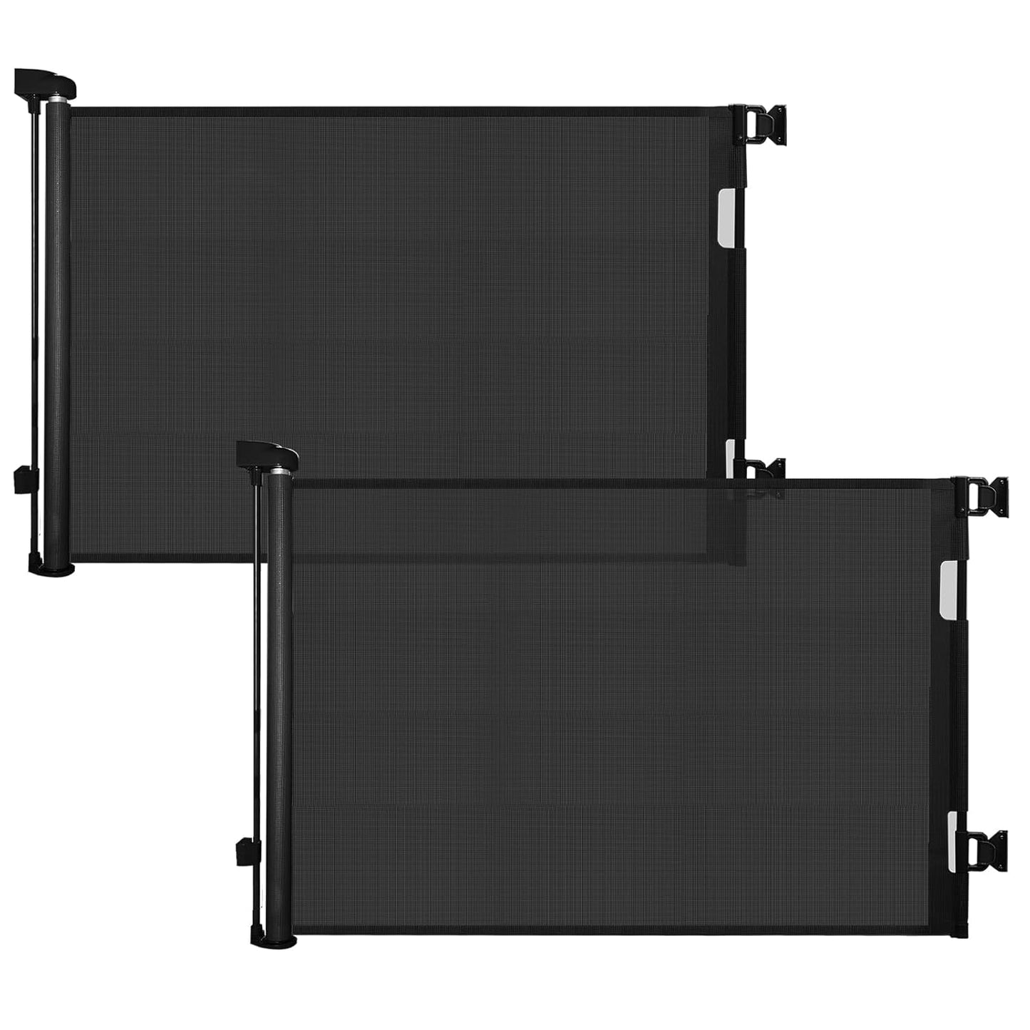 Retractable Baby Gate for Stairs & Doorways, 55" Wide x 33.6" Tall Easy Installation Mesh Dog Gate for Indoor & Outdoor Use,Pet and Dog Safety Gate for Hallways(Grey)