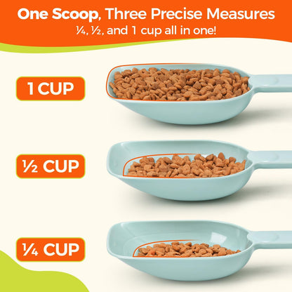 Dog Food Scoop 1 Cup, One Cup Measuring Cup, Food-Grade Melamine Pet Food Scoop, Durable 1 Cup Scoop with Precise Markings, BPA-Free & Dishwasher Safe (White, 8oz)