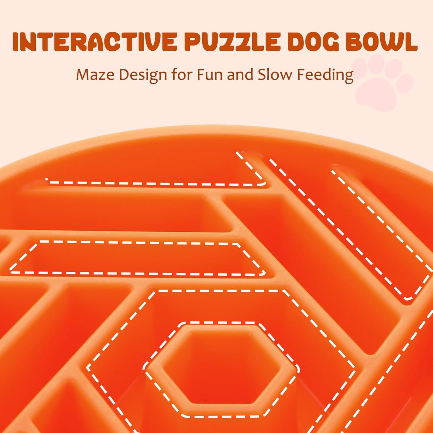 WHIPPY Slow Feeder Dog Bowl, Puzzle Maze Design to Slow Down Eating, 3-Cup Capacity, Anti-Gulping Food Bowl for Medium & Large Dogs,Black
