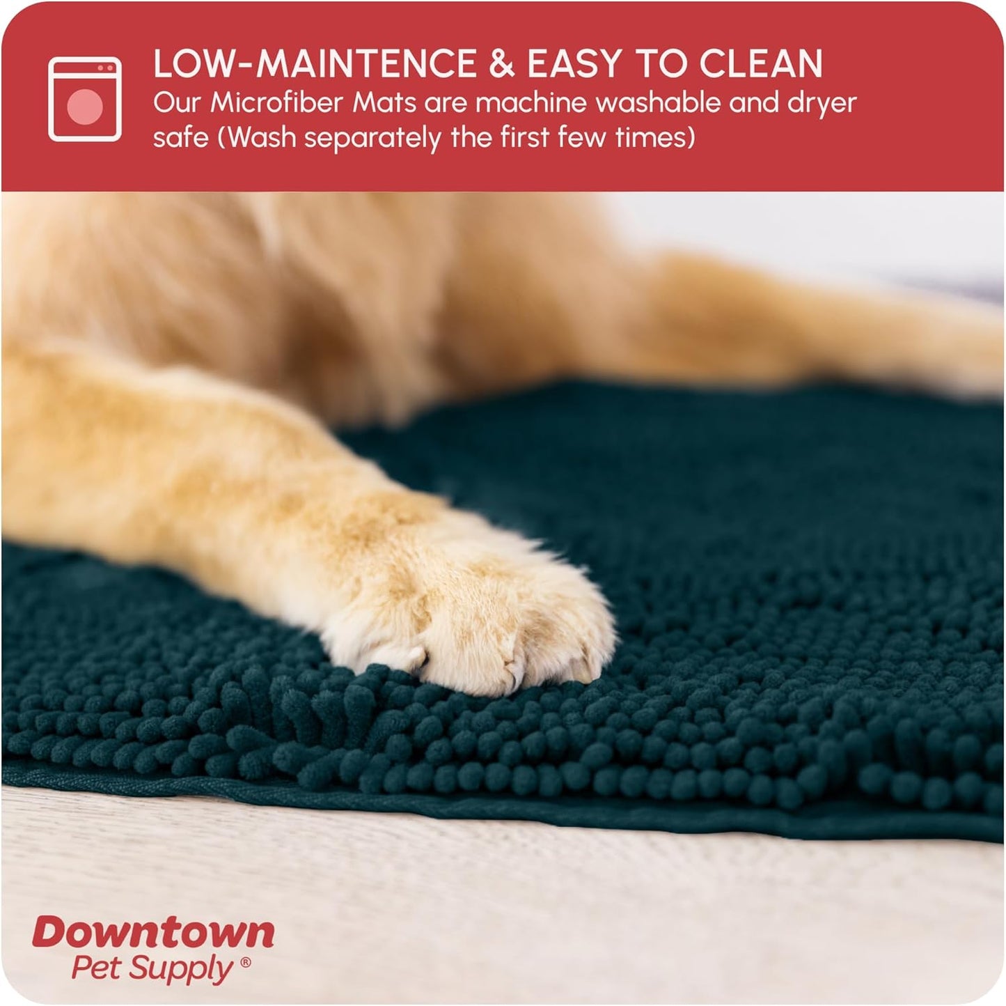 My Doggy Place Dog Mud Mat, 36"x26" Ash – Thick Microfiber Entry Rug for Snow, Mud & Salt – Absorbent, Quick-Dry, Washer-Safe & Non-Slip, Large