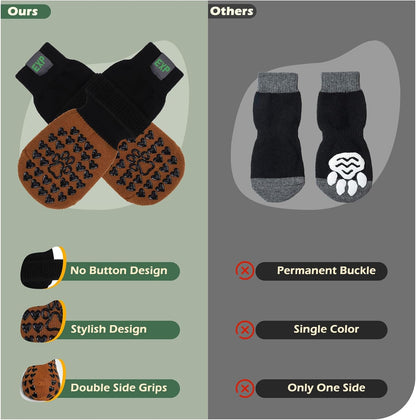 EXPAWLORER Anti Slip Dog Socks to Prevent Licking Paws, Dog Shoes for Hot Pavement Walk, Dog Booties for Hardwood Floors, Dog Boots & Paw Protectors with Grippers for Small Medium Large Senior Dogs M