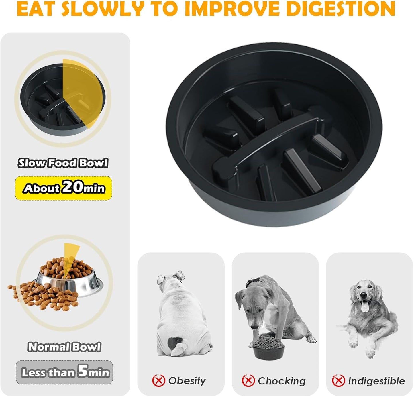 ADENGL Metal Raised Dog Bowl, 10" Tall Elevate Dog Feeder Stand with 2 Stainless Steel 42oz Bowls & 16x24 Non-Slip Mat – Stronger Dogs Food & Water Bowl Stand (Black)