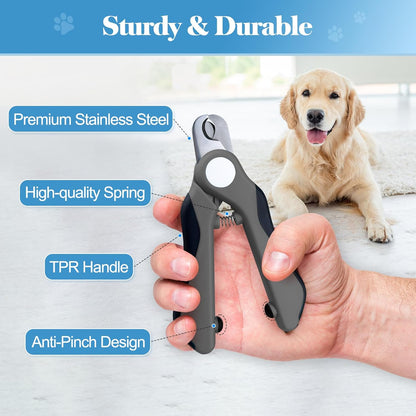 Swihauk Heavy Duty Dog Nail Clippers and Trimmers, Professional Pet Nail Clippers with Nail File for Dogs Cats Small Animal, Claw Clippers with Safety Guard to Prevent Over-Cutting, Blue