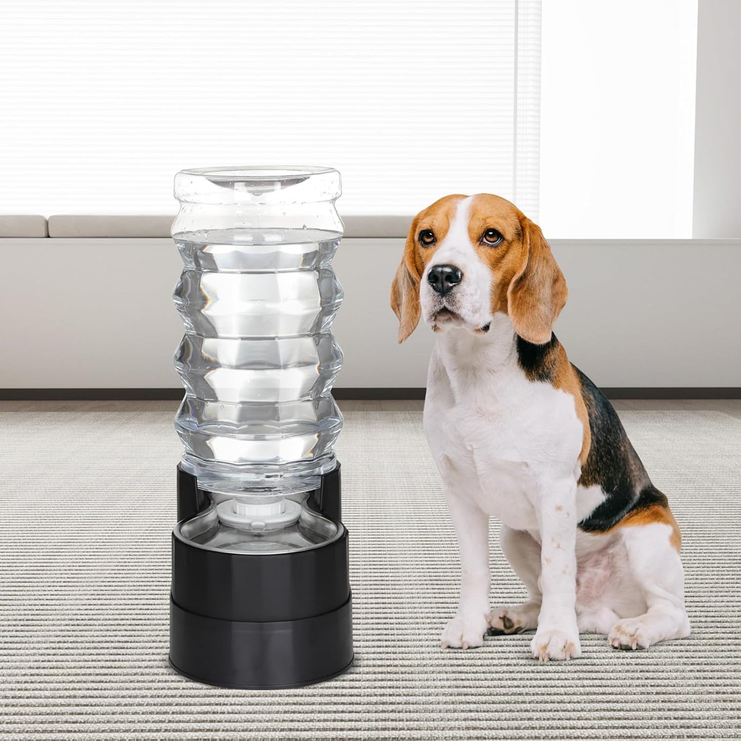 RIZZARI 8L Elevated Pet Water Dispenser – Stainless Steel Gravity Waterer with Auto-Refill Design for Medium and Large Dogs & Senior Pets -Comfortable Drinking Height for Living Rooms,Multi-Pet Homes