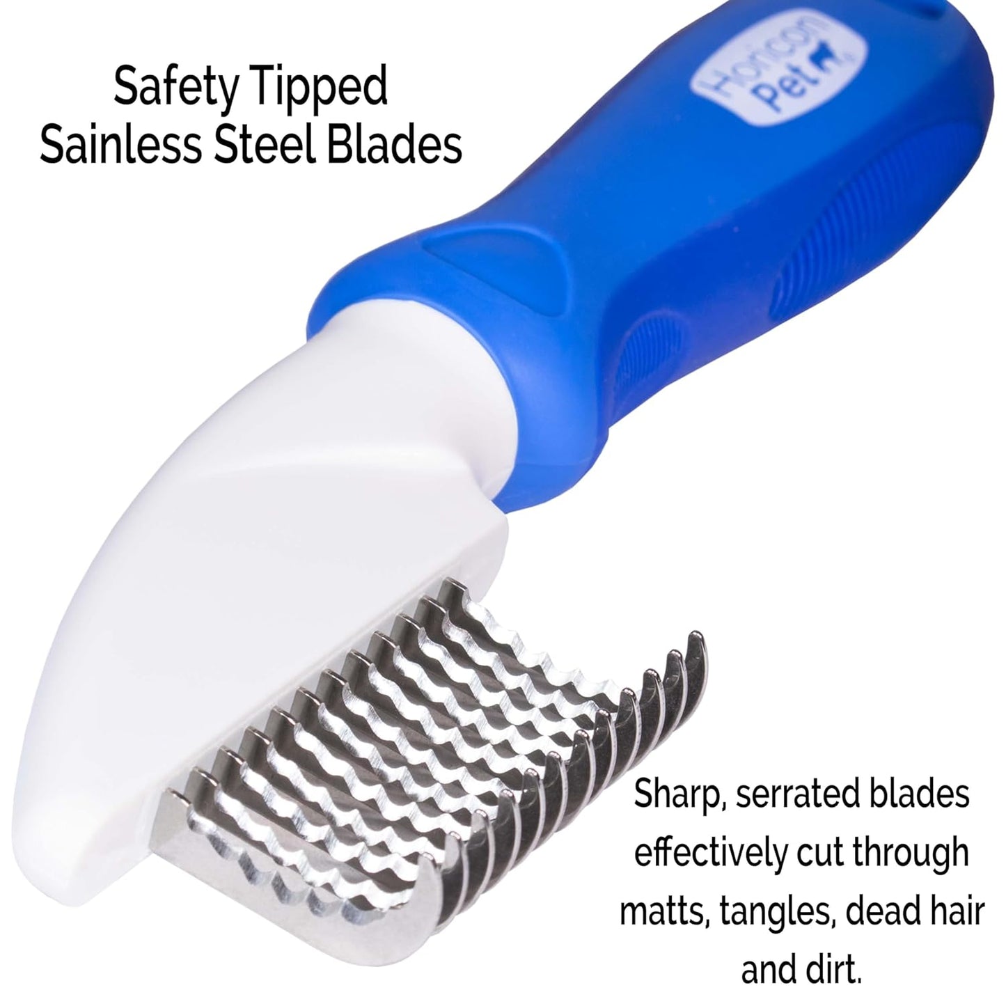 Detangling Dog Comb with Long & Short Stainless Steel Metal Teeth - Dogs, Cats & Small Animals for Removing Matted Fur, Knots & Tangles