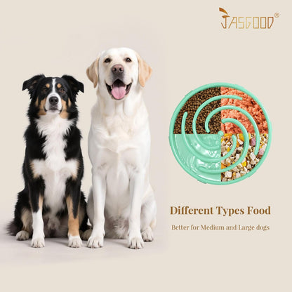 JASGOOD Slow Feeder Dogs Bowl for Large Medium Dogs,Anti-Gulping Pet Slower Food Feeding Bowls Stop Bloat,Preventing Choking