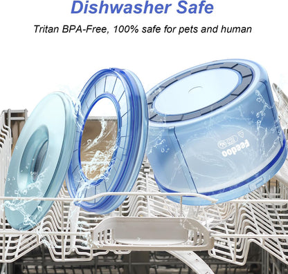 1Gallon No Spill Water Bowl for Dogs, Tritan BPA-Free Spill Proof Water Bowl with Non-Slip Mat, No Splash Slow Drinking Dog Water Bowl for Messy Drinker