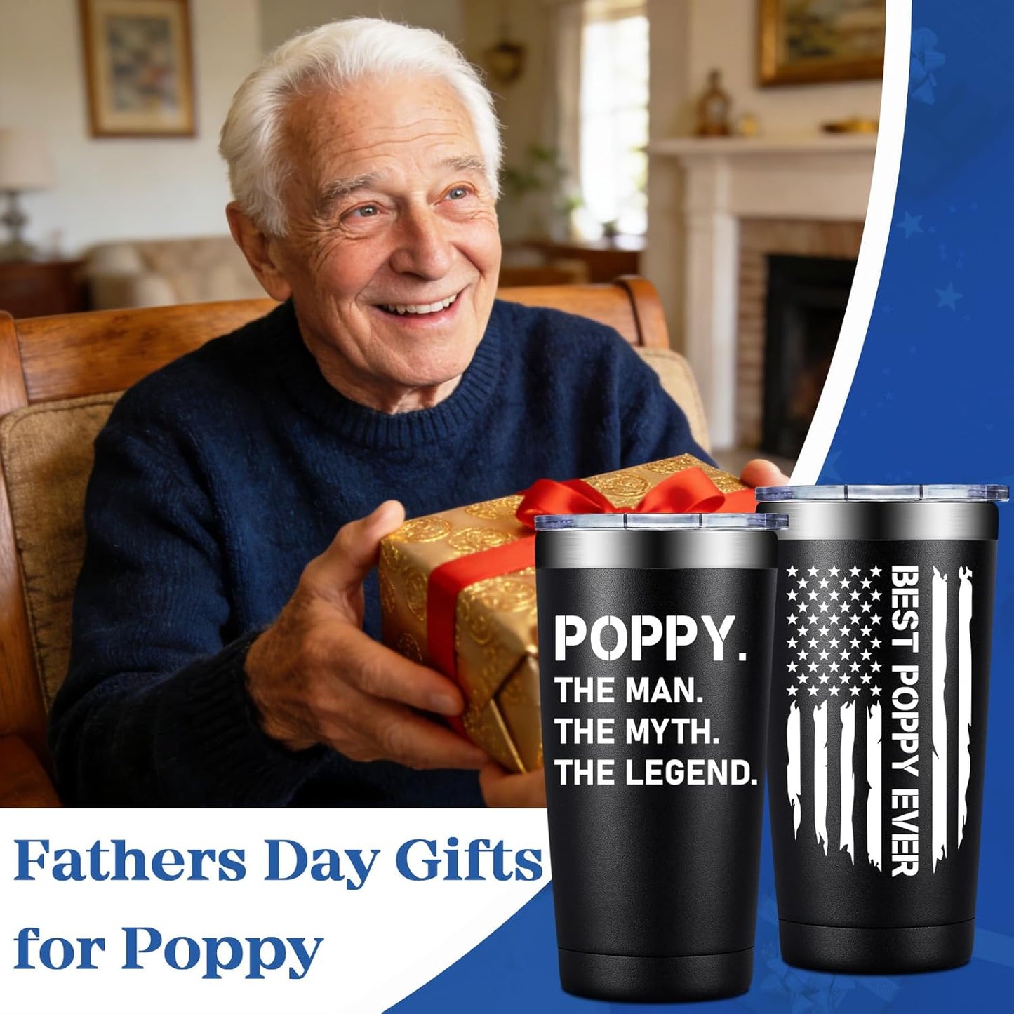BIRGILT Pawpaw Gifts from Grandkids - Pawpaw Fathers Day Gift - Best Paw Paw Gifts for Grandpa, Grandfather - 20oz Tumbler Cup