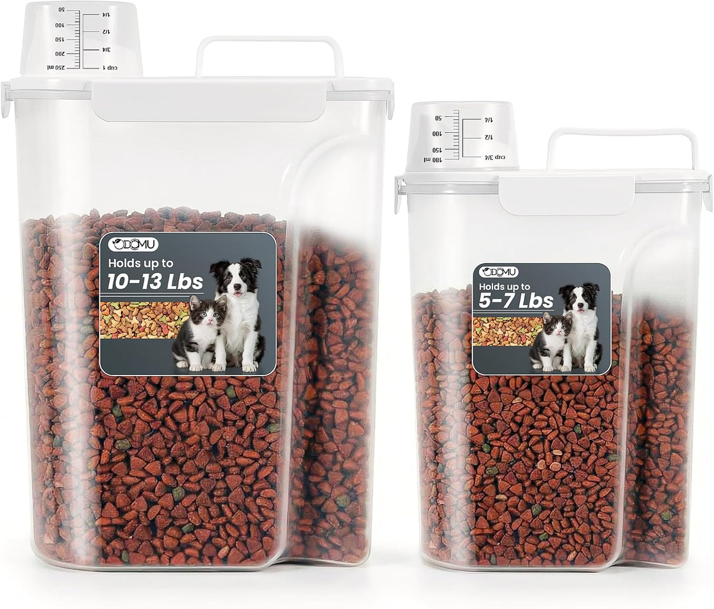 Dog Cat Food Storage Container, Pet Food Container Airtight with Large Spout & Cup, BPA-Free Plastic Food Dispenser for Pet Food, Bird Seed, Rice, Flour - Pink 2.5-5lb (1 pack)