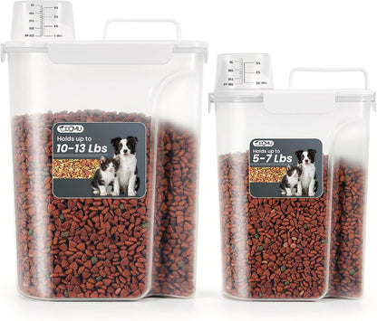Dog Cat Food Storage Container, Pet Food Container Airtight with Large Spout & Cup, BPA-Free Plastic Food Dispenser for Pet Food, Bird Seed, Rice, Flour - Pink 2.5-5lb (1 pack)